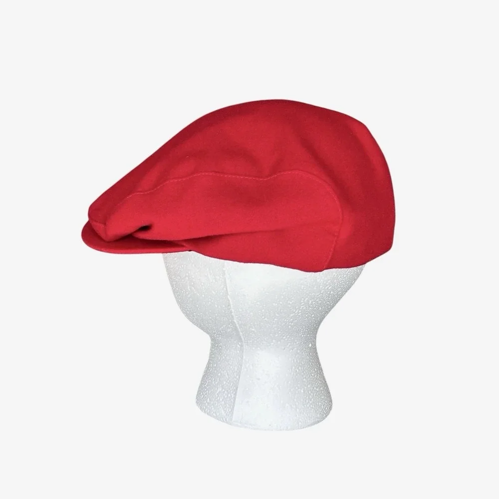 Vintage‎ Pendleton Red Wool Newsboy Cabbie Cap Hat Sz  Large USA